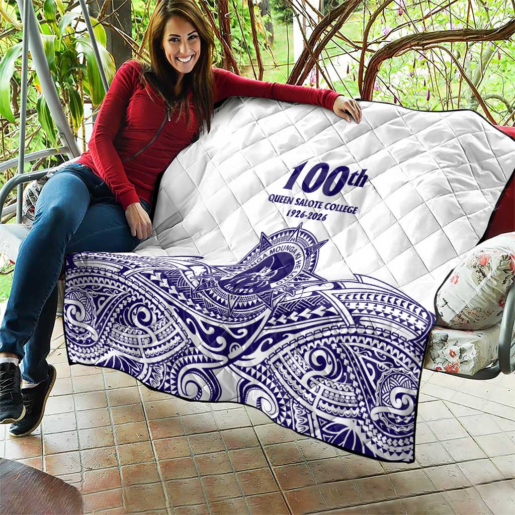 Tonga Queen Salote College 100th Years Quilt White Tonga Kupesi Uniquely Pacific Art - Polynesian Pride