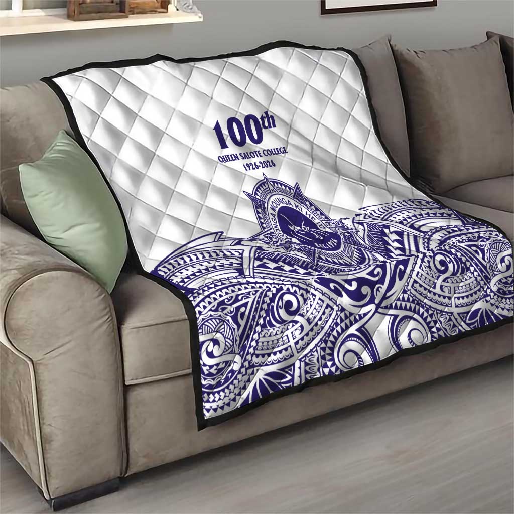 Tonga Queen Salote College 100th Years Quilt White Tonga Kupesi Uniquely Pacific Art - Polynesian Pride