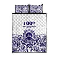 Tonga Queen Salote College 100th Years Quilt Bed Set White Tonga Kupesi Uniquely Pacific Art - Polynesian Pride