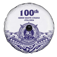 Tonga Queen Salote College 100th Years Spare Tire Cover White Tonga Kupesi Uniquely Pacific Art - Polynesian Pride