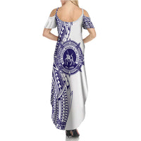 Tonga Queen Salote College 100th Years Summer Maxi Dress White Tonga Kupesi Uniquely Pacific Art - Polynesian Pride