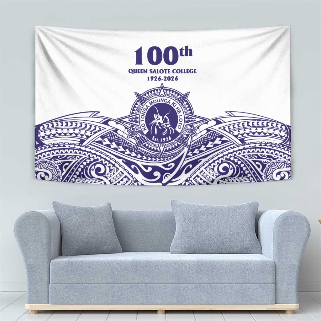 Tonga Queen Salote College 100th Years Tapestry White Tonga Kupesi Uniquely Pacific Art - Polynesian Pride