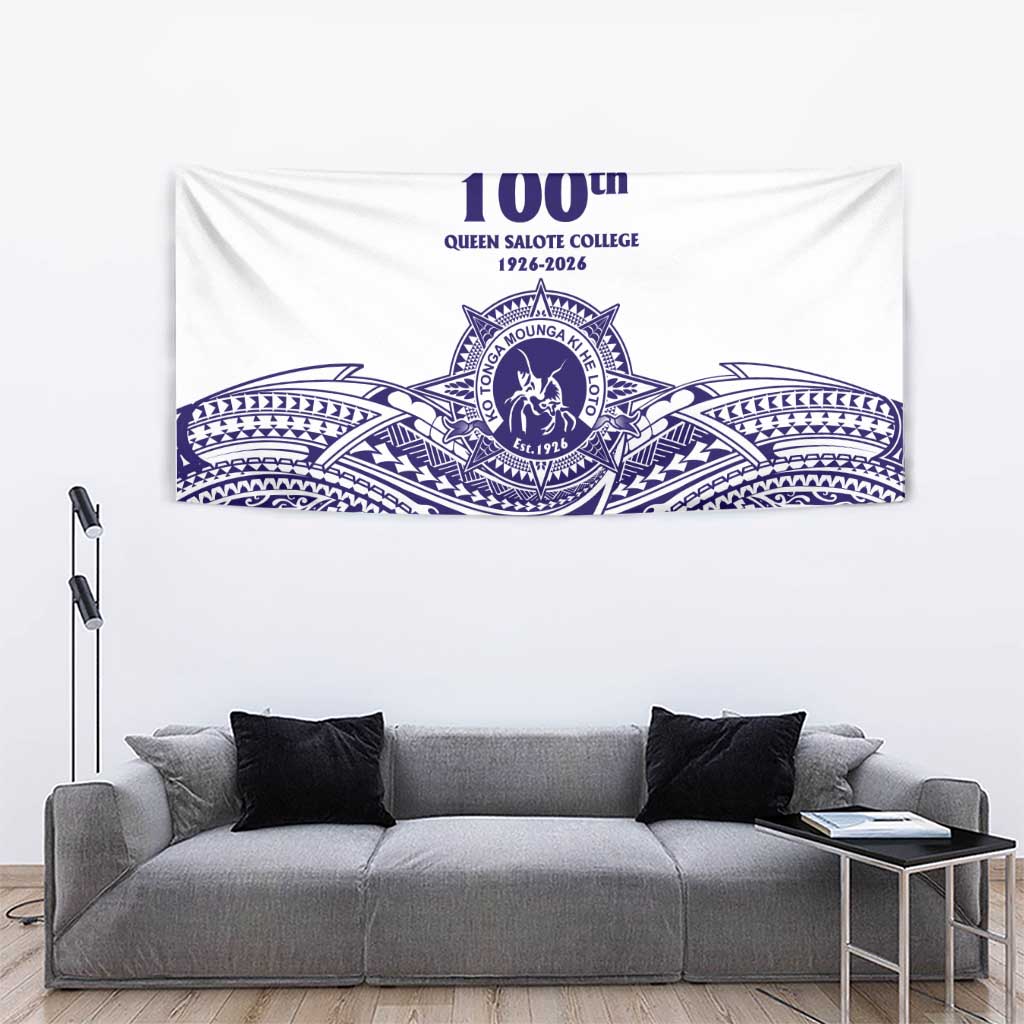 Tonga Queen Salote College 100th Years Tapestry White Tonga Kupesi Uniquely Pacific Art - Polynesian Pride