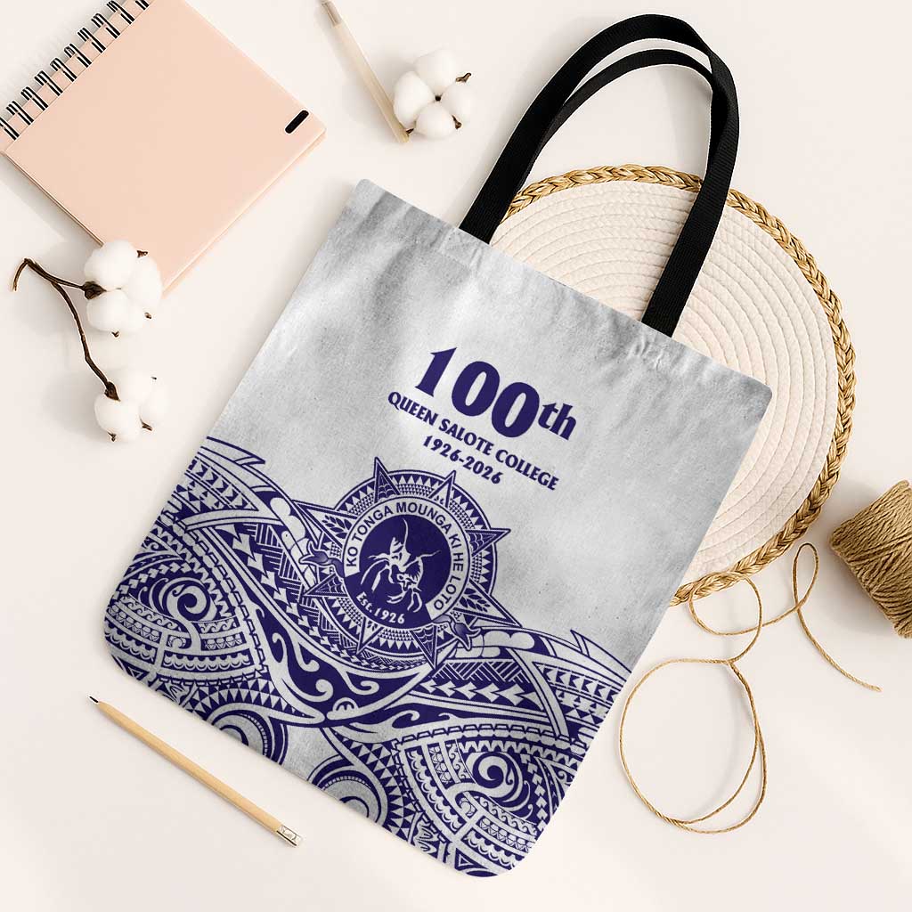 Tonga Queen Salote College 100th Years Tote Bag White Tonga Kupesi Uniquely Pacific Art - Polynesian Pride