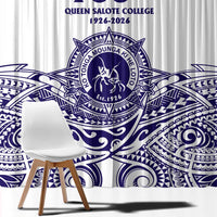 Tonga Queen Salote College 100th Years Window Curtain White Tonga Kupesi Uniquely Pacific Art - Polynesian Pride