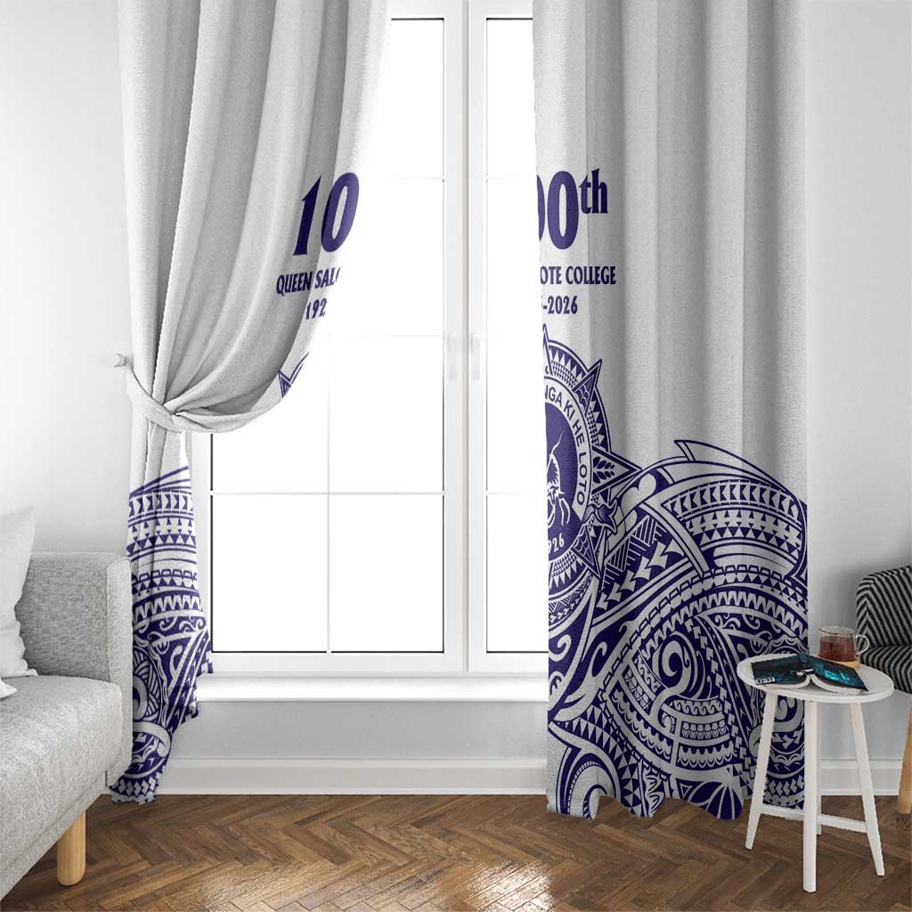 Tonga Queen Salote College 100th Years Window Curtain White Tonga Kupesi Uniquely Pacific Art - Polynesian Pride
