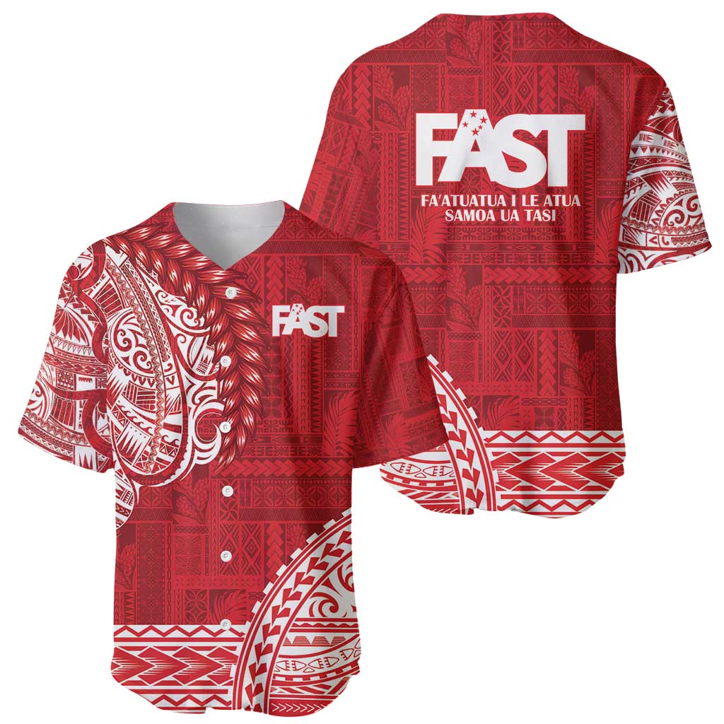 Samoa FAST Baseball Jersey Samoan Motif Patterns - Polynesian Pride