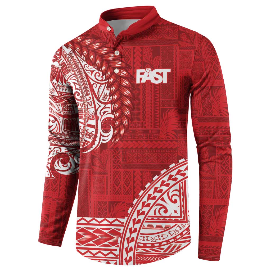 Samoa FAST Button Sweatshirt Samoan Motif Patterns - Polynesian Pride