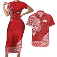Samoa FAST Couples Matching Short Sleeve Bodycon Dress and Hawaiian Shirt Samoan Motif Patterns - Polynesian Pride