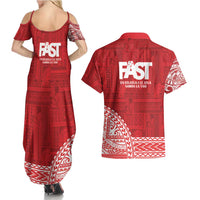 Samoa FAST Couples Matching Summer Maxi Dress and Hawaiian Shirt Samoan Motif Patterns - Polynesian Pride
