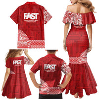 Samoa FAST Family Matching Mermaid Dress and Hawaiian Shirt Samoan Motif Patterns - Polynesian Pride