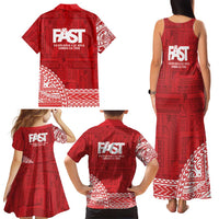 Samoa FAST Family Matching Tank Maxi Dress and Hawaiian Shirt Samoan Motif Patterns - Polynesian Pride