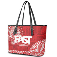 Samoa FAST Leather Tote Bag Samoan Motif Patterns - Polynesian Pride