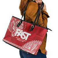 Samoa FAST Leather Tote Bag Samoan Motif Patterns - Polynesian Pride