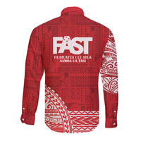 Samoa FAST Long Sleeve Button Shirt Samoan Motif Patterns - Polynesian Pride