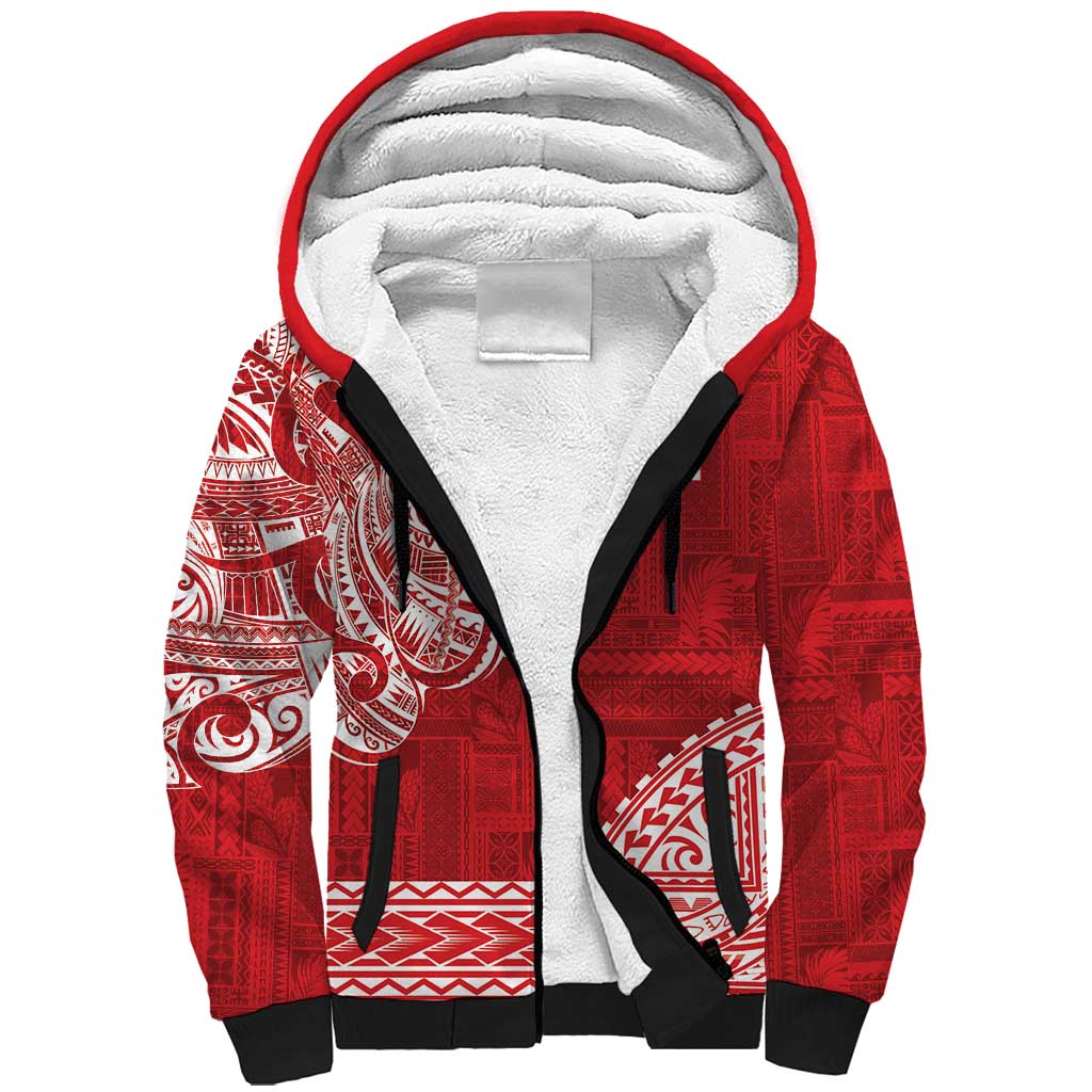 Samoa FAST Sherpa Hoodie Samoan Motif Patterns - Polynesian Pride
