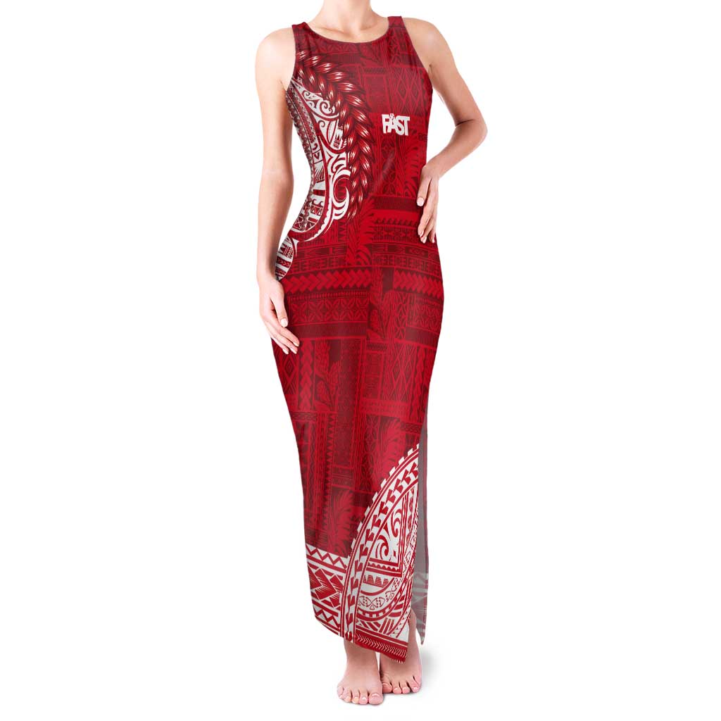 Samoa FAST Tank Maxi Dress Samoan Motif Patterns - Polynesian Pride