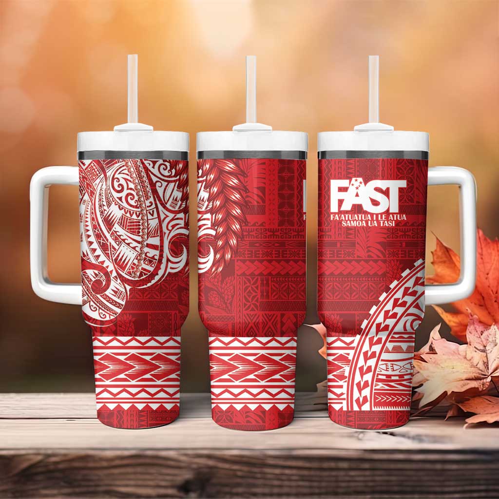 Samoa FAST Tumbler With Handle Samoan Motif Patterns - Polynesian Pride