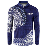 Samoa HRPP Button Sweatshirt Samoan Motif Patterns - Polynesian Pride