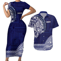 Samoa HRPP Couples Matching Short Sleeve Bodycon Dress and Hawaiian Shirt Samoan Motif Patterns - Polynesian Pride
