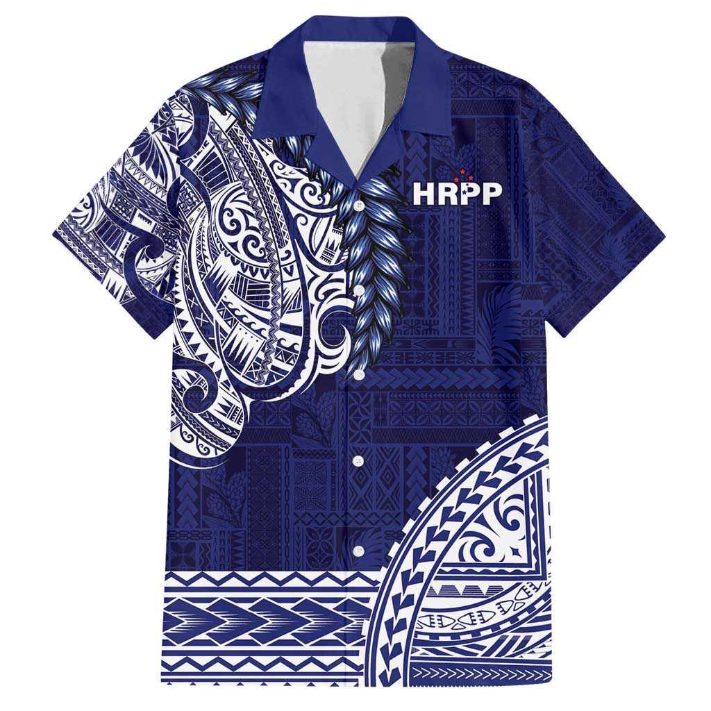 Samoa HRPP Family Matching Off Shoulder Maxi Dress and Hawaiian Shirt Samoan Motif Patterns - Polynesian Pride