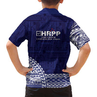 Samoa HRPP Family Matching Off Shoulder Short Dress and Hawaiian Shirt Samoan Motif Patterns - Polynesian Pride
