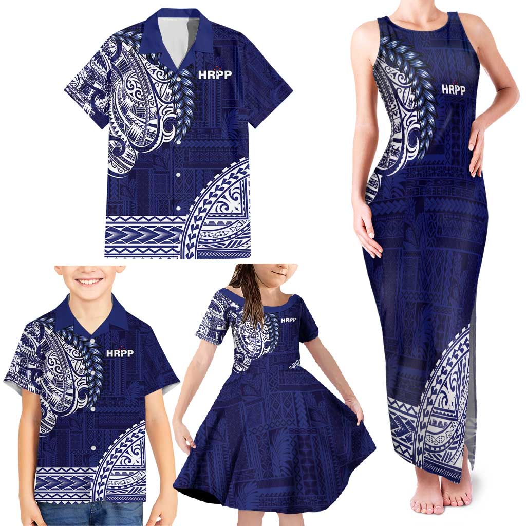 Samoa HRPP Family Matching Tank Maxi Dress and Hawaiian Shirt Samoan Motif Patterns - Polynesian Pride