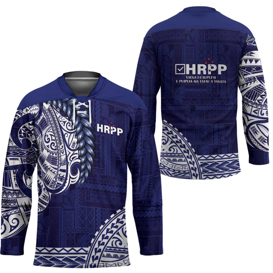 Samoa HRPP Hockey Jersey Samoan Motif Patterns - Polynesian Pride