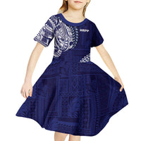 Samoa HRPP Kid Short Sleeve Dress Samoan Motif Patterns - Polynesian Pride