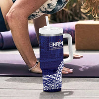 Samoa HRPP Tumbler With Handle Samoan Motif Patterns - Polynesian Pride