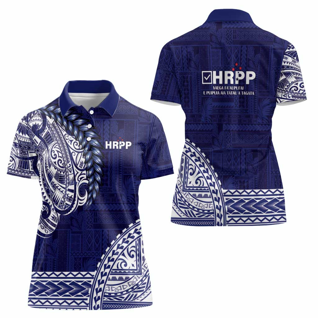 Samoa HRPP Women Polo Shirt Samoan Motif Patterns - Polynesian Pride