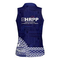 Samoa HRPP Women Sleeveless Polo Shirt Samoan Motif Patterns - Polynesian Pride