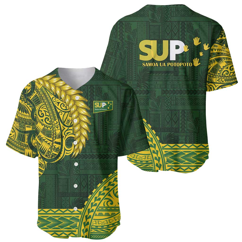 Samoa SUP Baseball Jersey Samoan Motif Patterns - Polynesian Pride