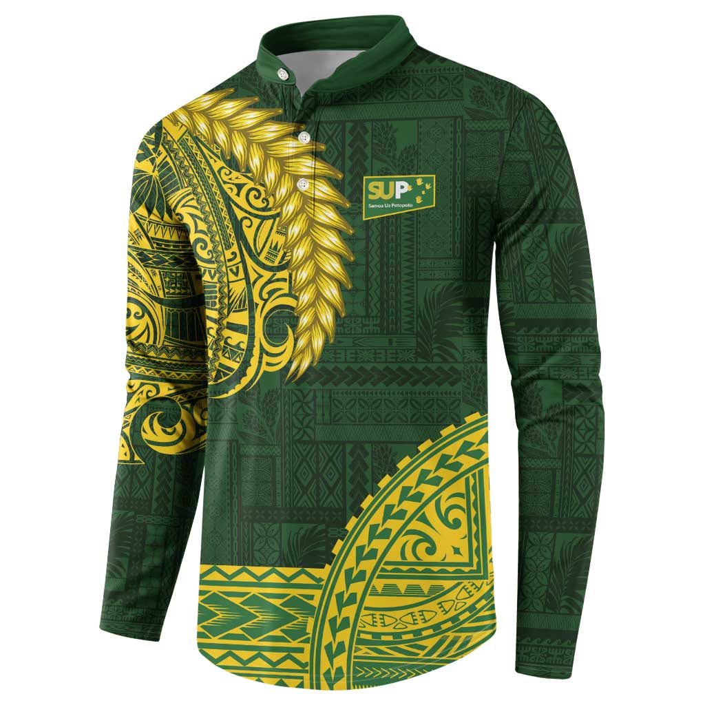 Samoa SUP Button Sweatshirt Samoan Motif Patterns - Polynesian Pride