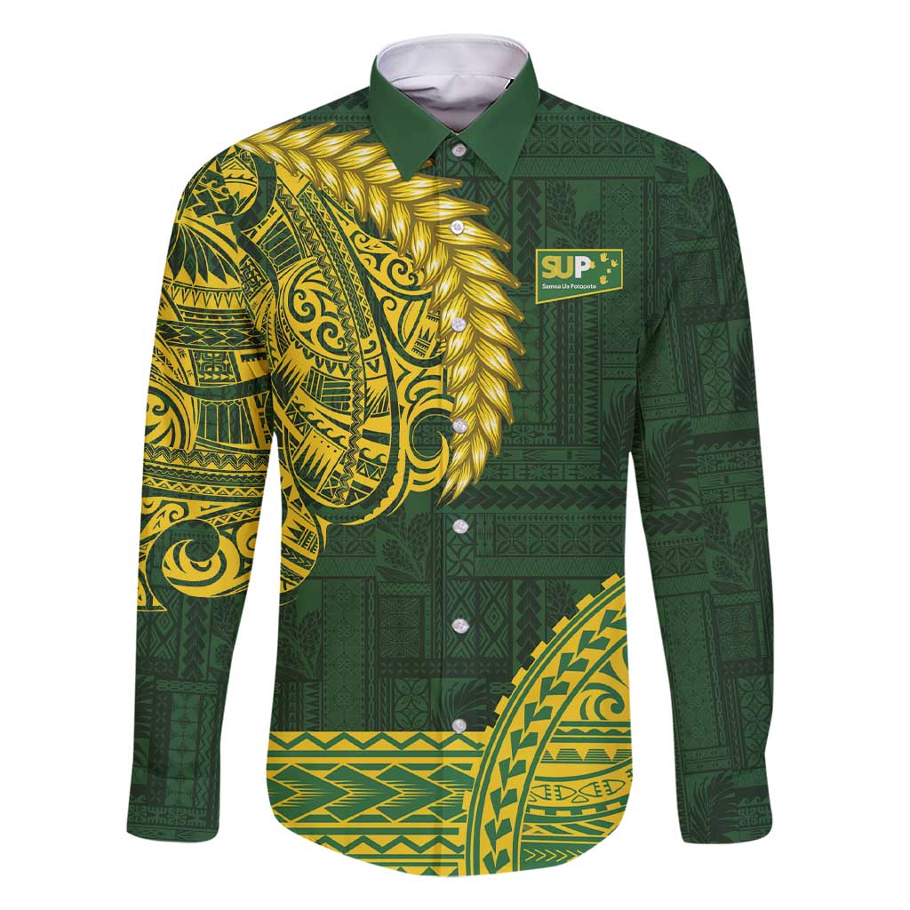 Samoa SUP Family Matching Short Sleeve Bodycon Dress and Hawaiian Shirt Samoan Motif Patterns - Polynesian Pride