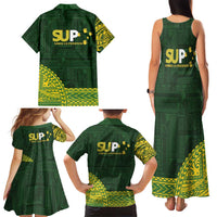 Samoa SUP Family Matching Tank Maxi Dress and Hawaiian Shirt Samoan Motif Patterns - Polynesian Pride