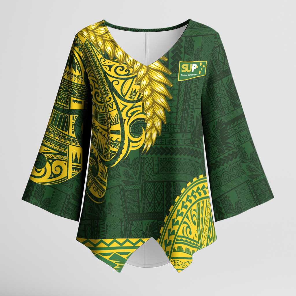 Samoa SUP Kimono Sleeve Blouse Samoan Motif Patterns - Polynesian Pride