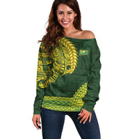 Samoa SUP Off Shoulder Sweater Samoan Motif Patterns - Polynesian Pride
