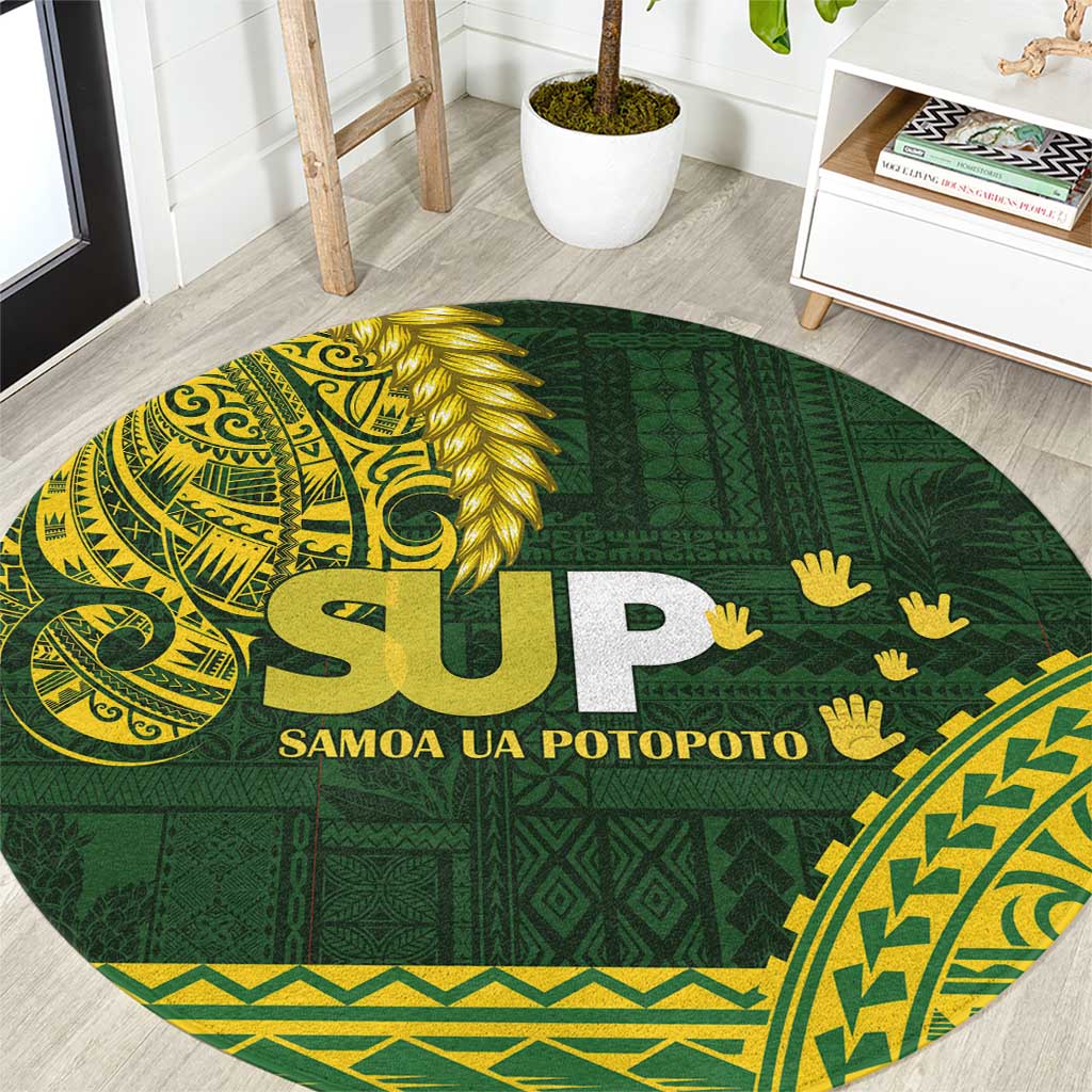 Samoa SUP Round Carpet Samoan Motif Patterns - Polynesian Pride