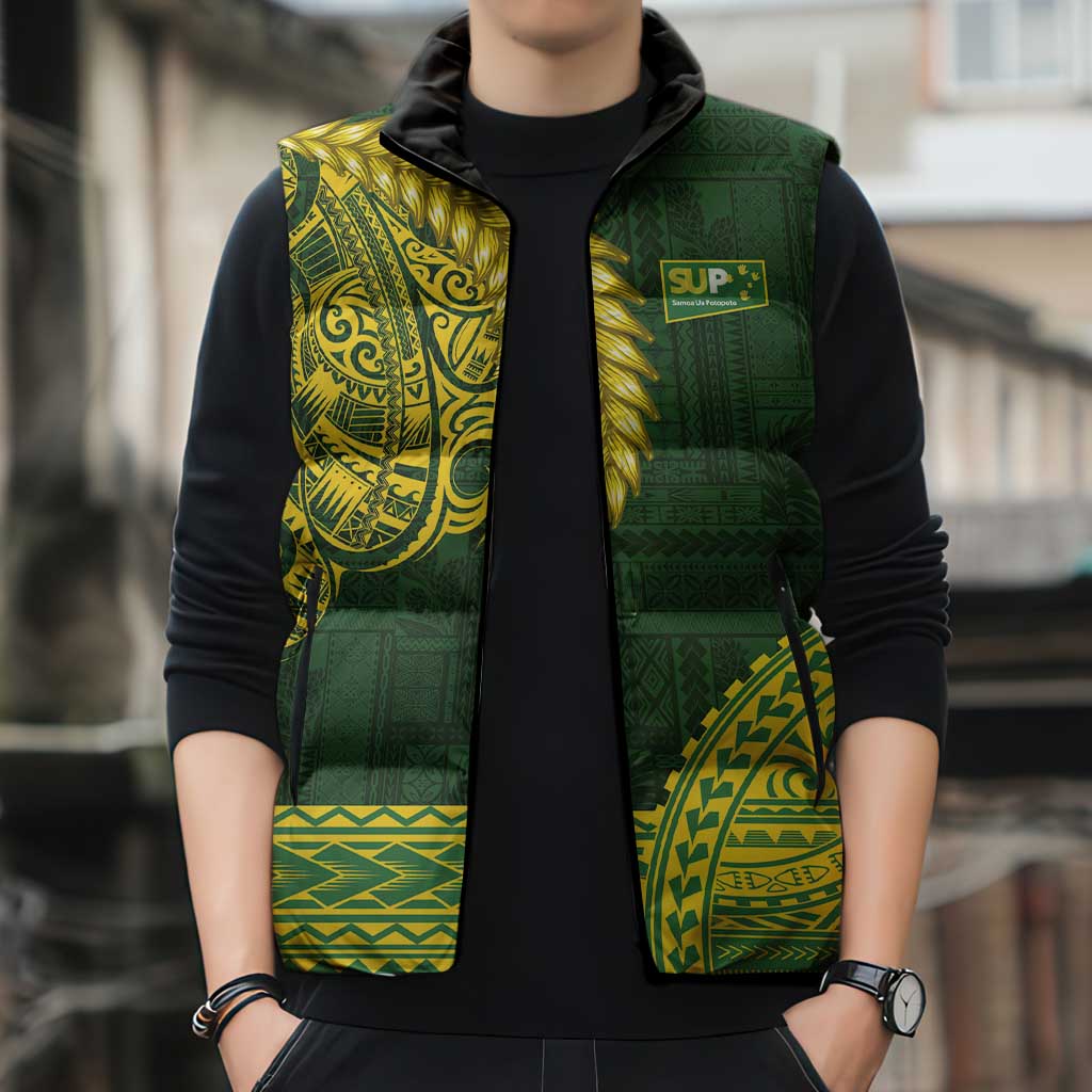 Samoa SUP Sleeveless Puffer Jacket Samoan Motif Patterns - Polynesian Pride