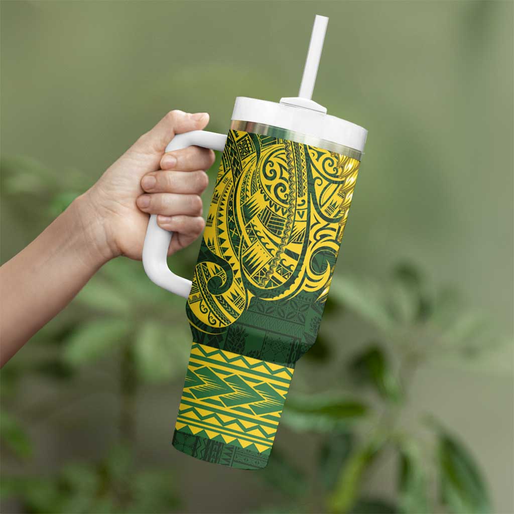 Samoa SUP Tumbler With Handle Samoan Motif Patterns - Polynesian Pride