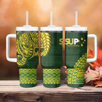 Samoa SUP Tumbler With Handle Samoan Motif Patterns - Polynesian Pride