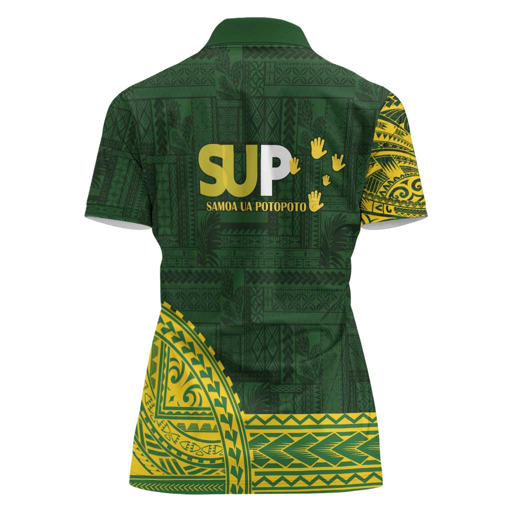Samoa SUP Women Polo Shirt Samoan Motif Patterns - Polynesian Pride