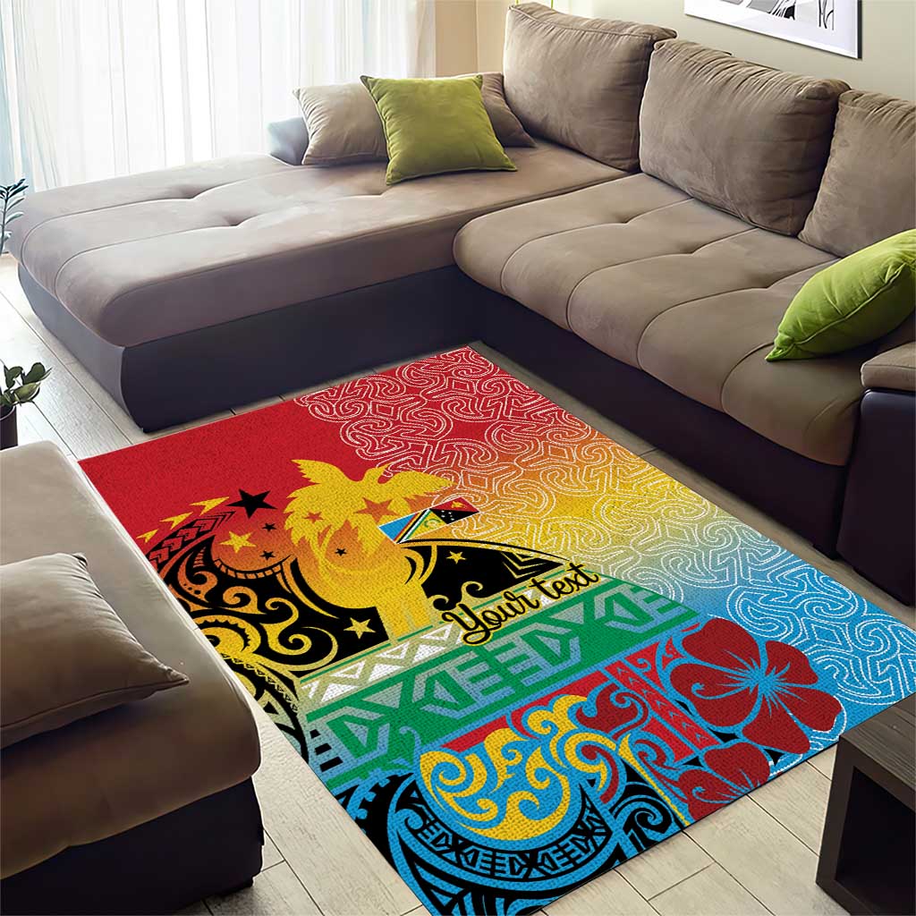 Personalised Torba PNG Day Area Rug Oro Tapa Pattern - Polynesian Pride