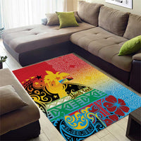 Personalised Torba PNG Day Area Rug Oro Tapa Pattern - Polynesian Pride