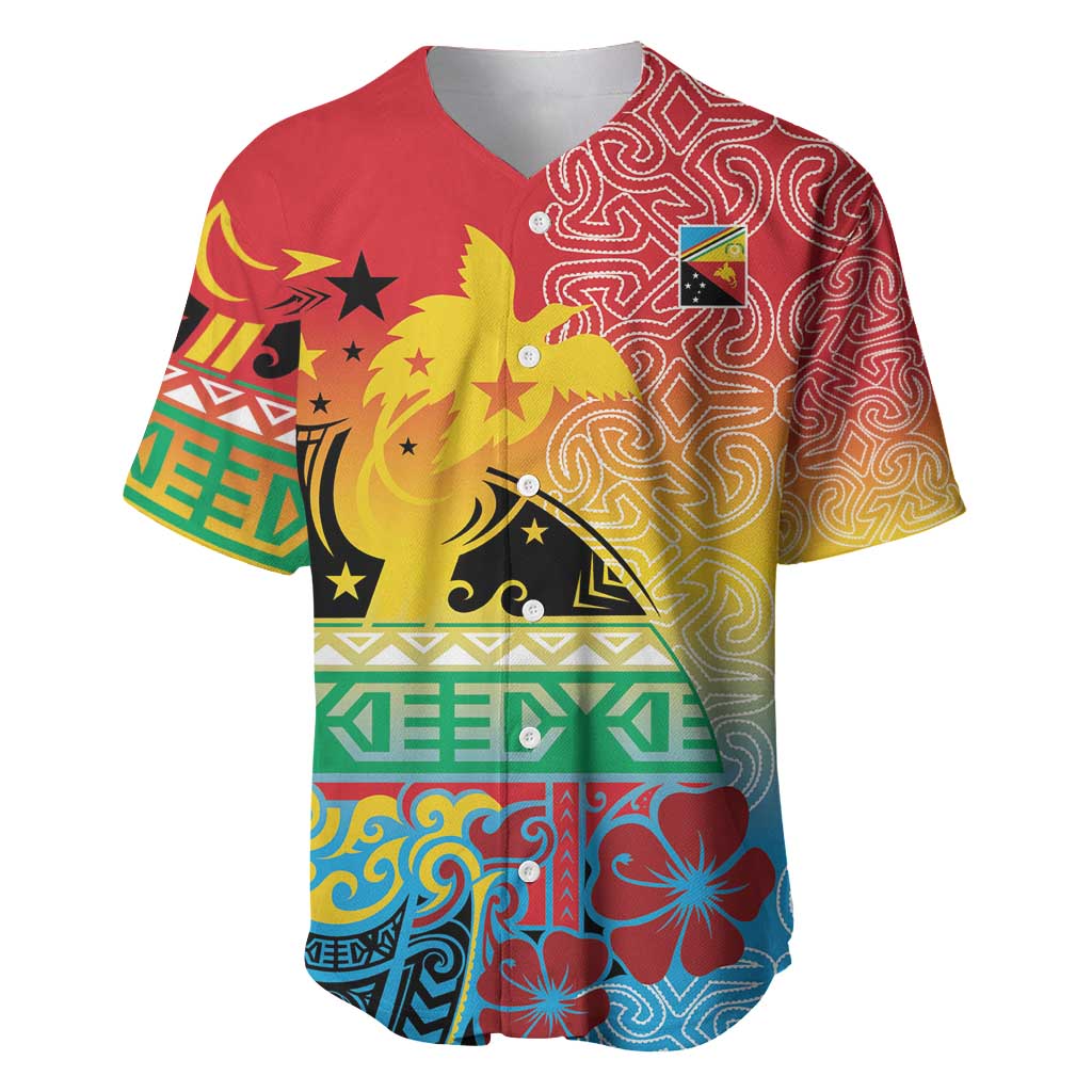 Personalised Torba PNG Day Baseball Jersey Oro Tapa Pattern - Polynesian Pride