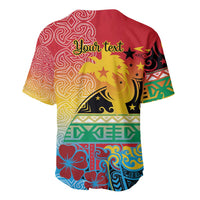 Personalised Torba PNG Day Baseball Jersey Oro Tapa Pattern - Polynesian Pride