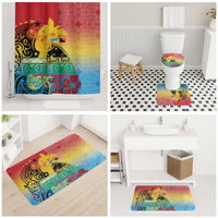 Personalised Torba PNG Day Bathroom Set Oro Tapa Pattern - Polynesian Pride
