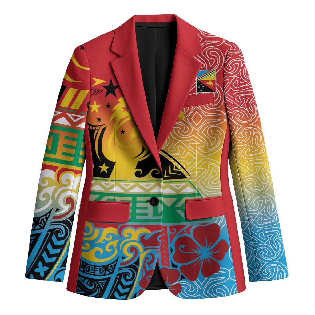 Personalised Torba PNG Day Blazer Oro Tapa Pattern - Polynesian Pride