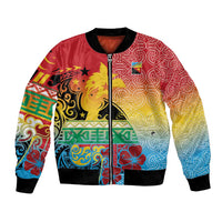 Personalised Torba PNG Day Bomber Jacket Oro Tapa Pattern - Polynesian Pride